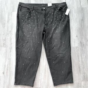 Black Stone Studded Jeans 26W NWT High Rise